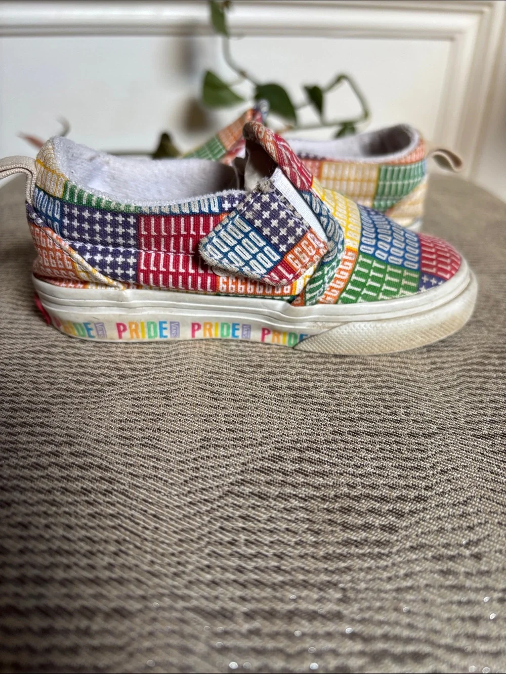 Vans Pride Rainbow Patchwork Classic Slip-On Sneakers Baby 5.5